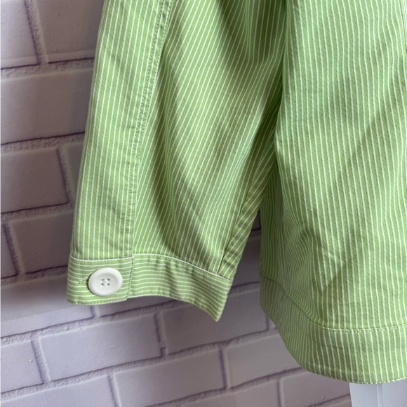 Patchington Green Striped Button Jacket Women's Size L - Picture 6 of 7
